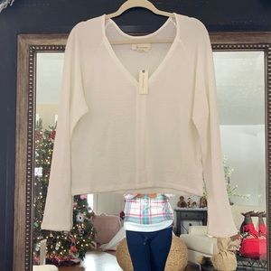 NWT Anthropologie Ivory top